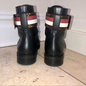 Louis Vuitton Black Leather Wonderland Ranger Ankle Length Combat